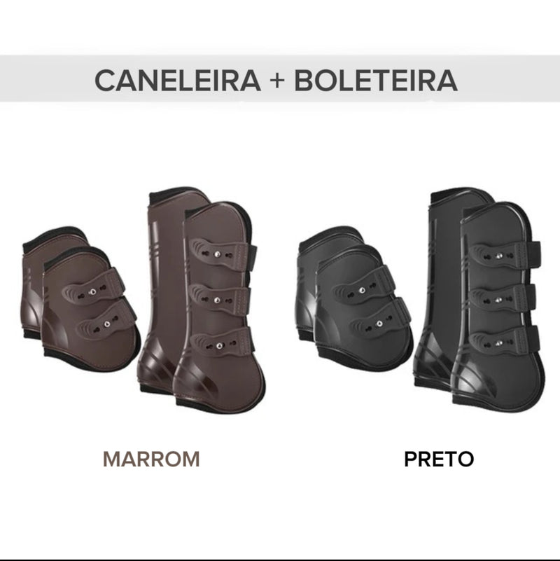 Kit Proteção para Cavalos Caneleira + Boleteira acessórios profissionais de Vaquejada